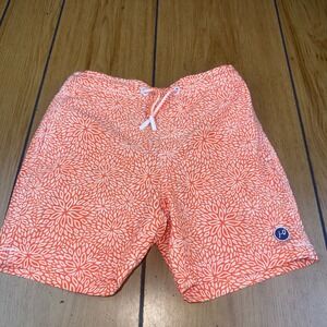 Johnnie-O Boys Swim Trunks Clementine Floral Print Drawstring‎ Size 6
